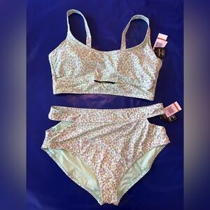 California Waves by Macys Mint and Gray Leopard Bikini